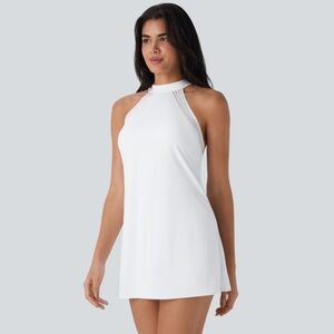 HALARA White Halter Yoga Active Dress
